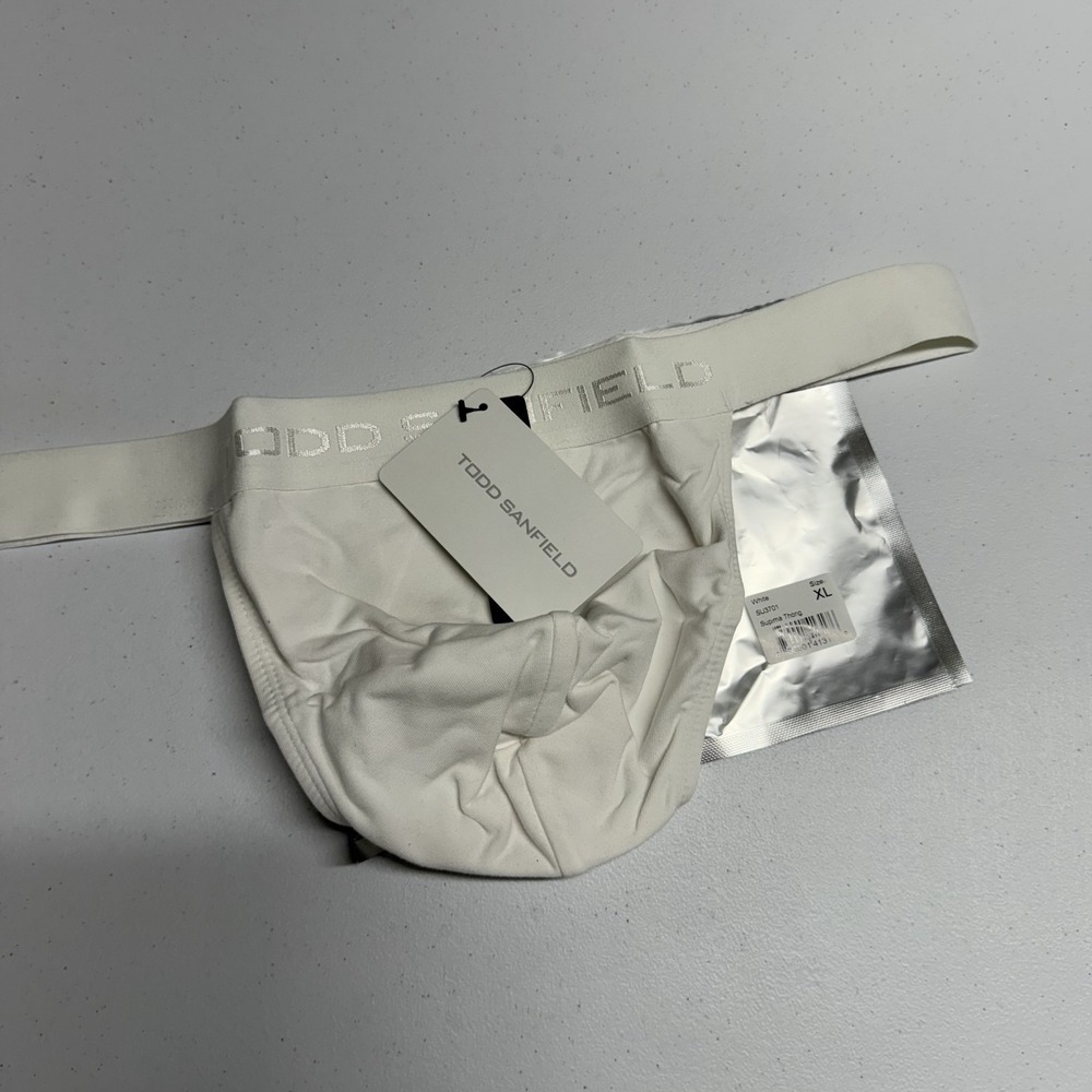 Todd Sanfield Underwear Mens XL White Supima Thong Pima Cotton Cotton NEW
